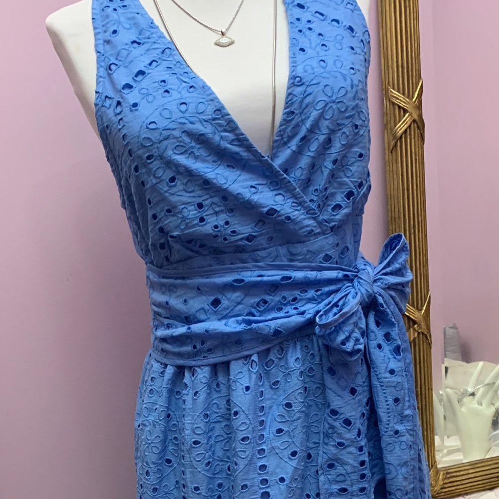 Maeve Eyelet Wrap Midi dress by Anthropologie 4P - Picture 3 of 16